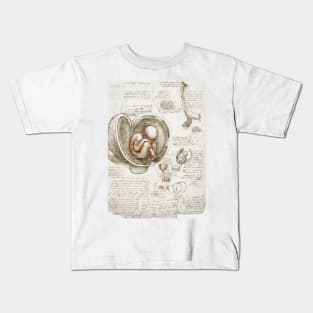 Studies of the Fetus in the Womb - Leonardo da Vinci Kids T-Shirt